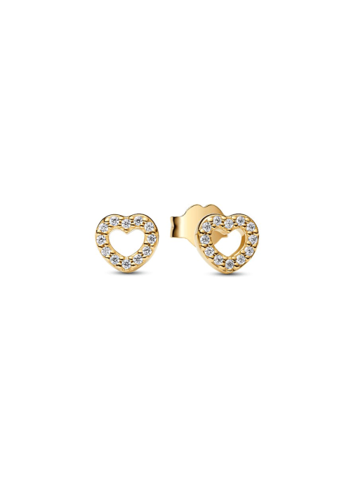 Open Heart Stud Earrings