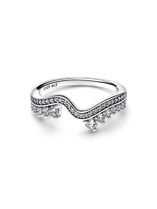 FINAL SALE - Sparkling Asymmetric Wave Ring - Image 6