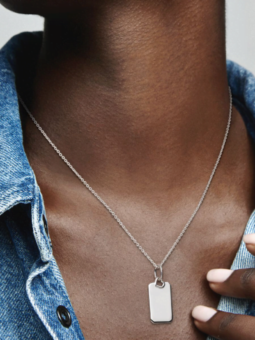 Engravable Rectangle Tag Pendant - Image 2