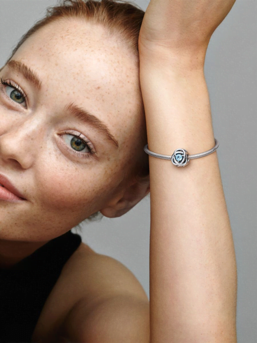 March Sea Aqua Blue Eternity Circle Charm - Image 4