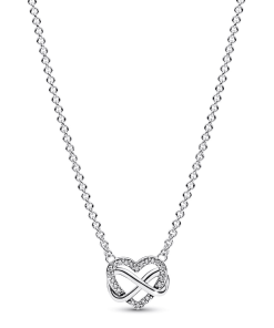 Sparkling Infinity Heart Collier Necklace