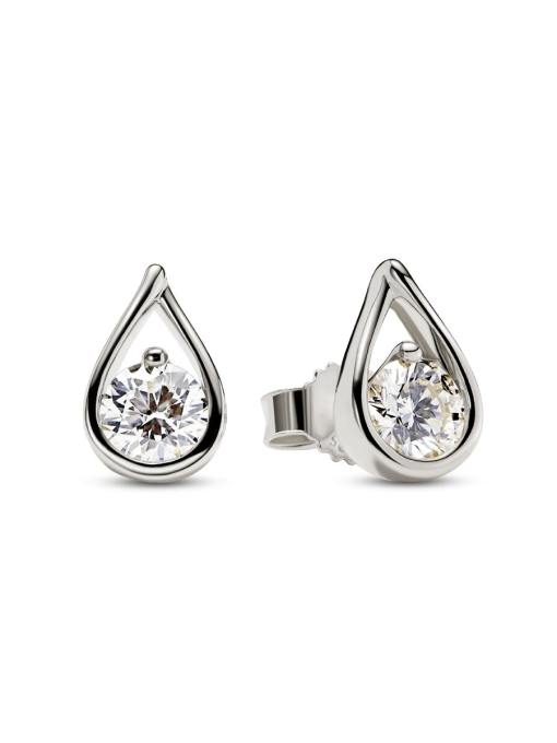 Pandora Infinite 14K White Gold Lab-grown Diamond Earrings - Image 3