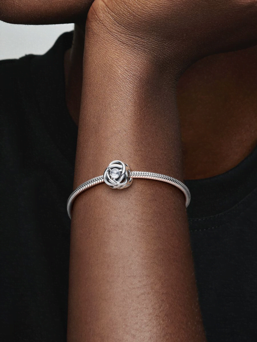 April Clear Eternity Circle Charm - Image 2