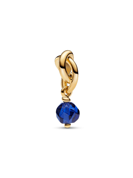 Faceted Blue Eternity Circle Dangle Charm