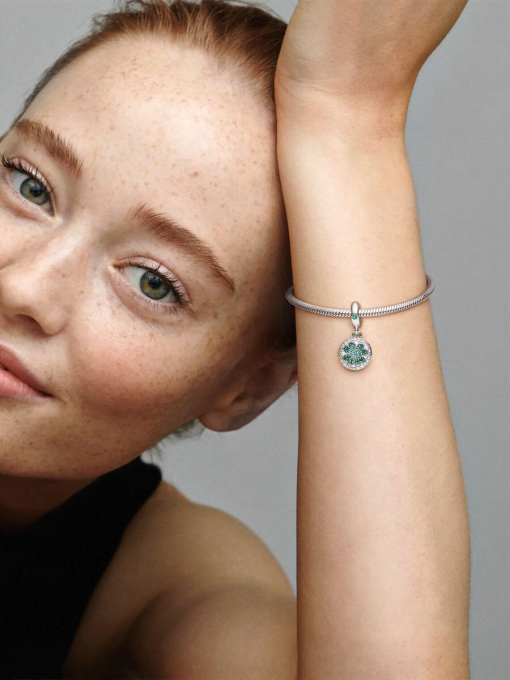 Lucky Four Leaf Clover Dangle Charm - Image 4