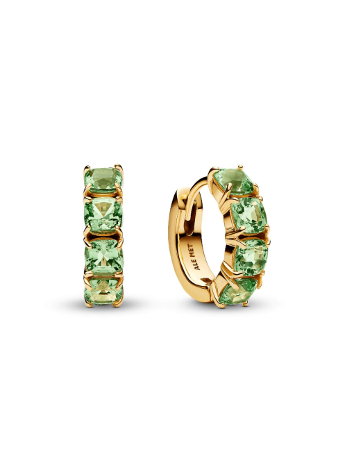 Green Hoop Earrings - Image 3