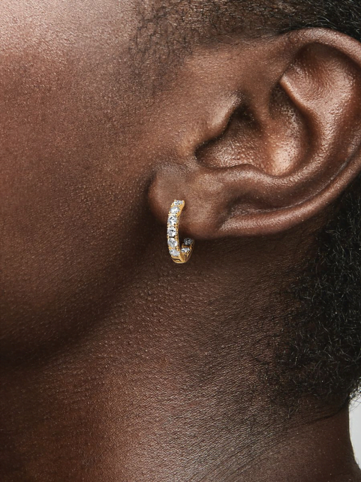Sparkling Row Eternity Hoop Earrings - Image 2
