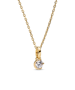 Pandora Talisman Lab-grown Diamond Moon Pendant Necklace 0.25 carat tw 14k Gold