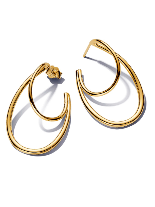 Organically Shaped Double Hoop Earrings - Image 3