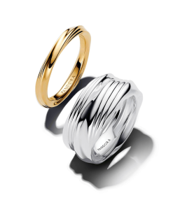 Two-Tone Twists & Turns Ring Set