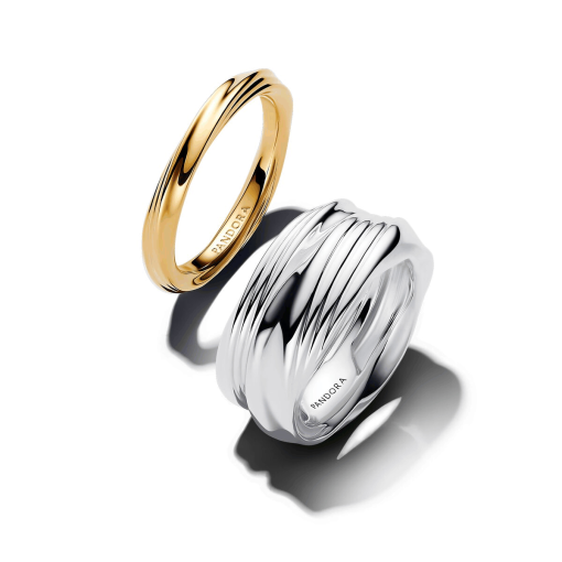 Two-Tone Twists & Turns Ring Set