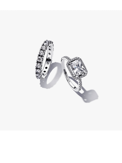 Sparkling Halo Ring Set - Image 2