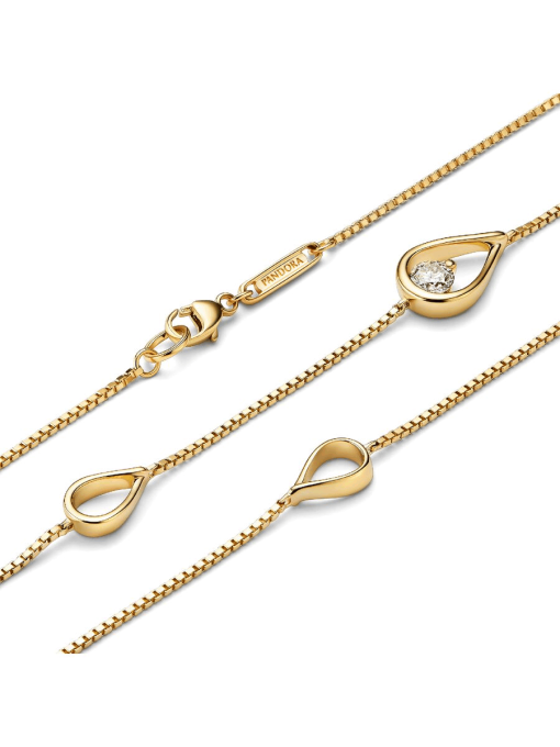 FINAL SALE - Pandora Infinite 14k Gold Lab-grown Diamond Long Pendant Necklace - Image 5
