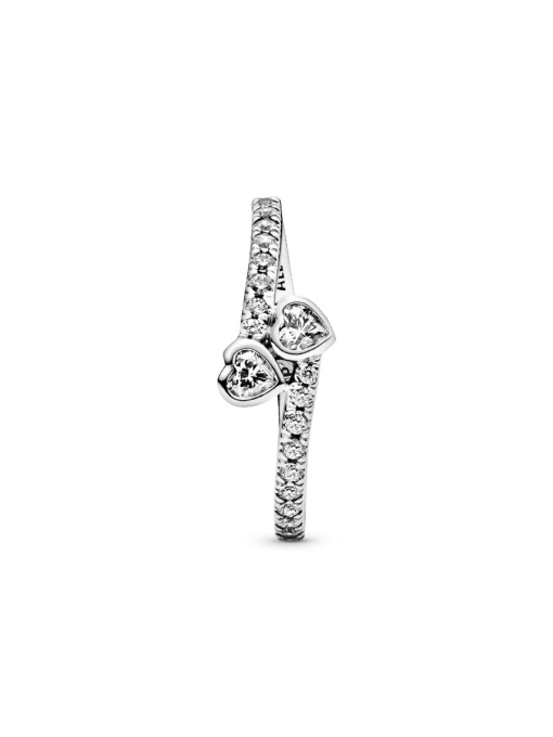 Two Sparkling Hearts Ring - Image 6