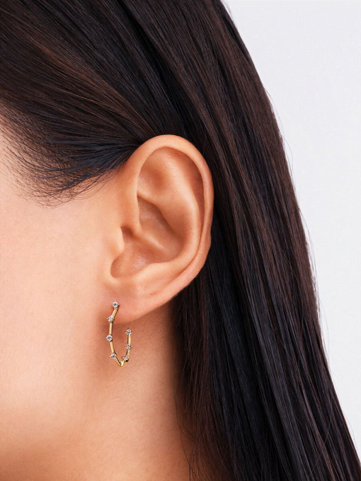 Pandora Era Lab-Grown Diamond Station Hoop Earrings - Image 4