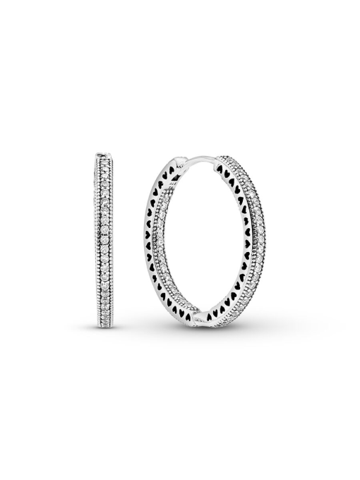 Sparkle and Hearts Hoop Earrings - Image 3