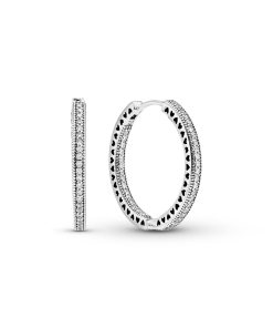 Sparkle and Hearts Hoop Earrings