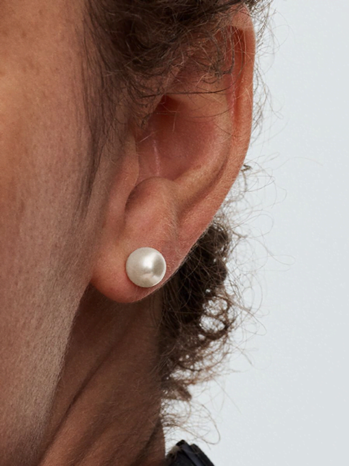 Treated Freshwater Cultured Pearl 7mm Stud Earrings - Image 2