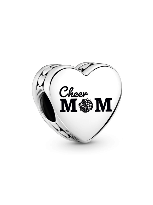 Engravable Cheer Mom Heart Charm