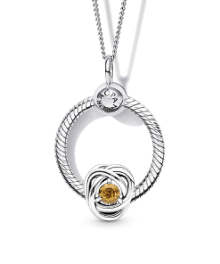 November Birthstone Eternity Circle O Pendant Set