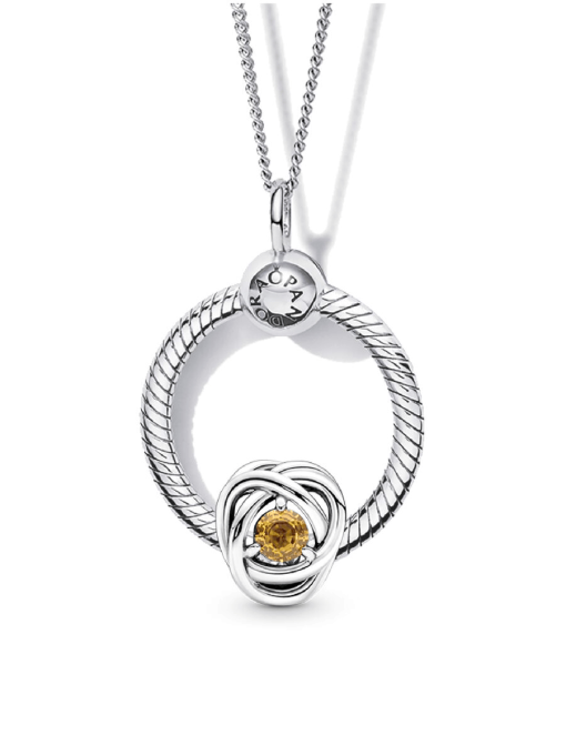 November Birthstone Eternity Circle O Pendant Set