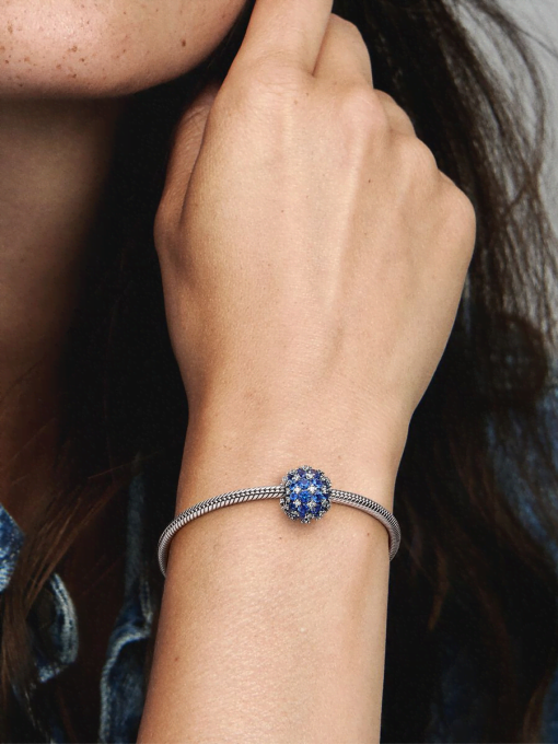 Sparkling Pave Round Blue Charm - Image 2